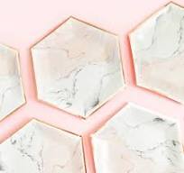 Blush Marble & Rose Gold Hexagon Plates