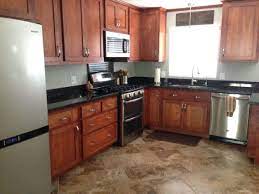 Kitchen Remodel Shaker Cabinets With Gunstock Stain Verde Butterfly Granite Countertop Stained Kitchen Cabinets Kitchen Remodel Kitchen