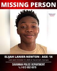 🚨🚨 MISSING ALERT! 🚨 14-year-old Elijah Lanier-Newton (NCIC# M038764662)  has been missing from Savannah, Georgia since October 31, 2025. He was last  seen