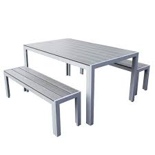 We did not find results for: Trueshopping Malmo 3 Piece Polywood Outdoor Garden Furniture Dining Table Bench Set With Aluminium Frame In Grey Buy Online In Gibraltar At Gibraltar Desertcart Com Productid 80112394