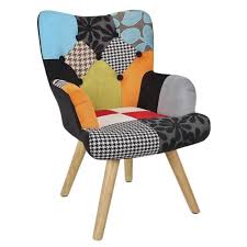 Fauteuil scandinave patchwork gris bleu zago store. Poufs Fauteuils Et Chaises Fauteuil Patchwork L 45 Cm X L 50 Cm X H 65cm Helsinki Cdiscount Maison