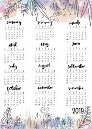 One Sheet Calendars For 2018 And 2019 Calendar Journal Calendar 2019 Printable At A Glance Calendar