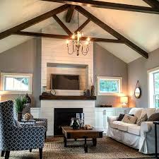 Basement Ceiling Painted Basement Ceiling Ideas Basementceiling Painted Ideas Exposed Ba Vaulted Ceiling Living Room Vaulted Living Rooms Fireplace Wall