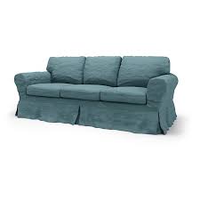 Ektorp Sofa Covers 3 Seater Sofa Bed Loose Fit Country Using The Fabric Chenille Steel Blue 3er Sofa Sofa Sofa Bezug