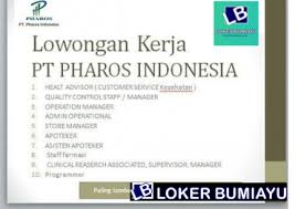 Pria/wanita, usia maksimal 35 thn 2.sarjana s1 3. Lowongan Kerja Pt Pharos Indonesia Group Februari 2019