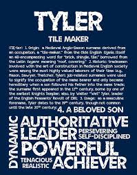 Tyler Personalized Name Print Typography Print Detailed Name Definitions Numerology Calculated Destiny Traits Educational Typography Prints Names Tyler