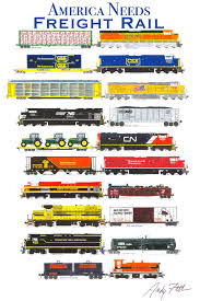 American Needs Freight Rail Poster 10 Locomotives And Their Freight Rail Cars Train Pictures Vintage Train Train Posters