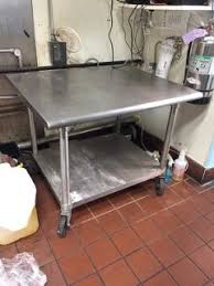 Workstation Stainless Steel Table On Casters 29h X 36w X 30d Stainless Steel Table Steel Table Restaurant Equipment