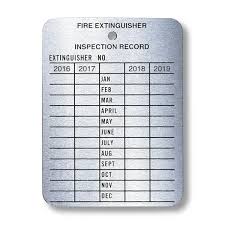 This page presents an overview of the inspection process for texas cosmetology schools, including information on what criteria our inspectors will look for. Fire Extinguisher Inspection Tag Monthly Record