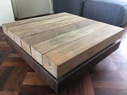 5 sleeper rustic farmhouse coffee table 1200x975x295 ligneus designs. Industrial Coffee Table Made From Solid Reclaimed Oak Catawiki