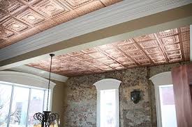 Fleur De Lis Faux Copper And Empire Faux Copper Ceiling Tiles Paired Together Take Center Stage In This Copper Ceiling Tiles Ceiling Tiles Drop Ceiling Tiles