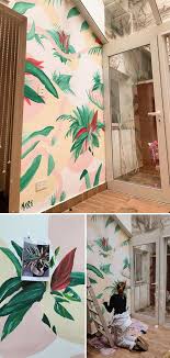 Murals Plant Wall Mural In 2020 Mural Wall Art Mural Colorful Murals