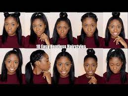 Pull your hair up into a flirty high ponytail. 10 Simple Quick And Easy Heatless Hairstyles For Straight Natural Hair Youtube Heatless Hairstyles Natural Straight Hair Medium Hair Styles