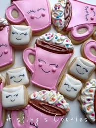 Marshmallows And Hot Cocoa Birthday Party Sugar Cookies Cookies Fancy Cookies Cookie Frosting