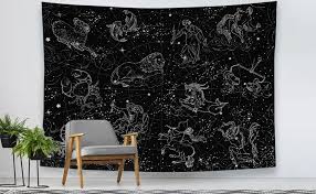 Zodiac tapestry wall hanging constellation tapestry instantly transform your room into a creative and inspiring space with this zodiac tapestry! Amazon Com Fowocu Constellation Stars Tapestry Wall Hanging Black And White Tapestry Aesthetic Wall Tapestry For Bedroom Living Room Dorm Black S 50 60 Everything Else