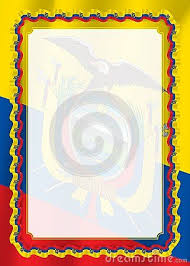 Frame And Border Of Ribbon With Ecuador Flag Template Elements For Your Certificate And Diploma Vector Ecuador Flag Flower Background Design Frame