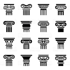 Vector Column Icon Set On White Background Ancient Greece Architecture Ancient Greece For Kids Ancient Greece Art