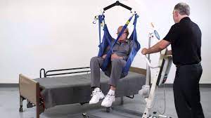How to fit sling from lying position. Patient Lift 6 Point Spreader Bar Sling Instructions And Transfer Youtube