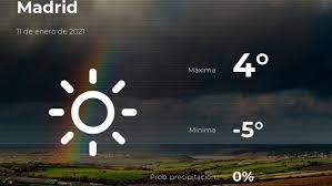 El Tiempo En Madrid Prevision Para Hoy Lunes 11 De Enero De 2021