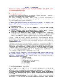 Corso Di Laurea In Scienze Del Comportamento E Delle Psicologia