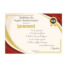 Diplome Pour Un Anniversaire Humour Carte Anniversaire A Imprimer Anniversaire Carte Anniversaire
