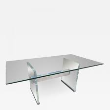 Our portofino dining table is of both modern and classic design. Charles Hollis Jones Chunky Thick Lucite Aluminium Dining Room Table Desk Mid Century Modern