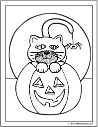 Kids may not be very fond of pumpkin, but they love filling its vibrant hues & also love coloring images. 72 Halloween Printable Coloring Pages Jack O Lanterns Spiders Bats