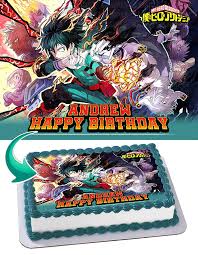Birthday Cake For My Hero My Hero Academia 4 Edible Cake Image Topper Personalized Birthday Party 1 4 Sheet 8 X10 5 Walmart Com In 2020 Edible Image Cake Anime Cake Edible Image Cake Topper