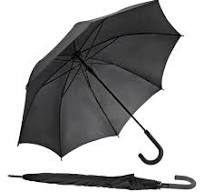 City umbrella W107, black, stick umbrella, automatic, handle with non-slip  stopper