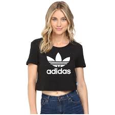 Black And White Adidas T Shirt Women S Adidas Originals Slim Crop Tee Black White Women S T Shirt 35 Liked On Polyvore Featuring Tops T Shirts Short Black And White T Shirts Crop Tee Women