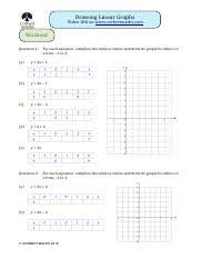 Corbettmaths videos worksheets 5 a day and much more. Drawing Linear Graphs Pdf1 Drawing Linear Graphs Video 186 On Www Corbettmaths Com Workout Question 1 For Each Equation Complete The Table Of Values Course Hero
