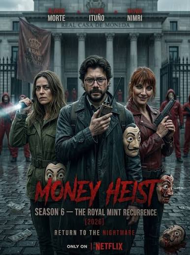 🎬 MONEY HEIST: SEASON 6 — THE ROYAL MINT RECURRENCE (2026) 👉 Álvaro Morte, Itziar Ituño, Najwa Nimri The vault has fallen silent once again — but this time, the silence carries