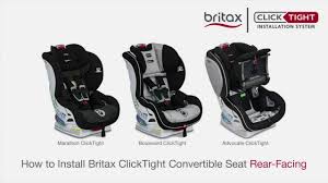 How To Install A Britax Clicktight Convertible Car Seat Rear Facing Youtube