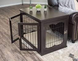 Instead why not incorporate into your decorative scheme a dog crate that is also a table. Birdrock Home Decorative Dog Kennel With Pet Bed For Small Dogs Espresso Double Door Wooden Wire Dog House Indoor Pet Dog Crate Side Table Bed Nightstand Wide Open Pets