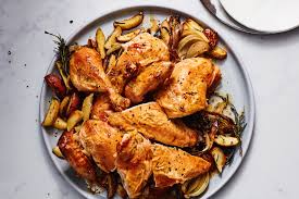 Add at least 2 heads of unpeeled garlic cloves, 1 ⁄ 2 cup chopped fresh parsley, and 1 ⁄ 2 cup white wine or chicken stock. How To Roast A Chicken With Crispy Skin Epicurious