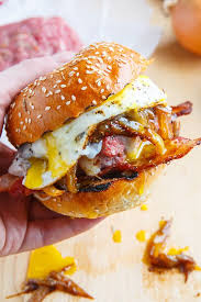Bacon And Cheese Corned Beef Burgers With Guinness Caramelized Onions And A Fried Egg Closet Cooking Recipe Beef Burgers Chard Recipes Irish Recipes