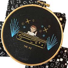 Cards, biskornu miniature cross stitch pattern with a bouquet of flowers to make a small card on 14 ct fabric white. Top Tips For Cross Stitching On Black Aida Fabric Or Dark Cross Stitch Cloth How To Embroider On Dark Fabrics Studio Koekoek Modern Embroidery