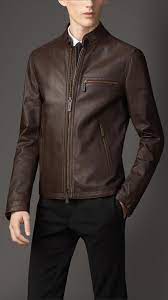 2 195 Burberry Leather Racer Jacket Leather Jacket Outfit Men Leather Jacket Men Brown Leather Bomber Jacket
