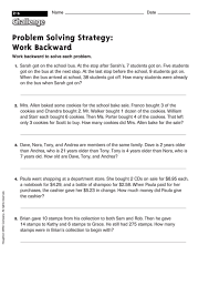 Here i am using a pdf of algebra equations. Problem Solving Strategy Work Backward Math Worksheet With Answers Printable Pdf Download