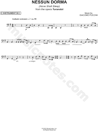 Nessun dorma (from the op. Nessun Dorma Bass Clef Instrument Piano By Turandot Sheet Music Collection Solo Accompaniment Instrumental Parts Print Play Sku Cl0003301