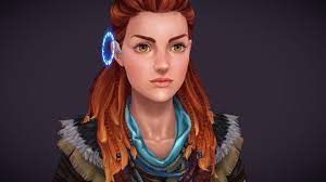 Aloy Horizon Zero Dawn Hand Painted Bust By Luana Bueno Photo Black 3d Model Horizon Zero Dawn