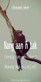 Afrikaans Expressions Hang Aan N Tak Afrikaans Afrikaanse Quotes Idioms