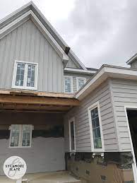 They finished my new sherwin williams mindful gray exterior yesterday, and i was able to snap some pictures just before sunset. Building A House Pretty Siding Color Is Sw Ellie Gray Exterior Homebuilding Farmhouse Grey Exterior House Colors Gray House Exterior House Paint Exterior