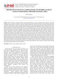 Naskah menggunakan bahasa indonesia atau bahasa inggris. Pdf Membangun Budaya Literasi Dalam Pembelajaran Bahasa Indonesia Menghadapi Era Mea