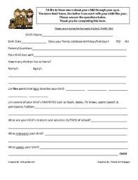 Getting To Know Your Child Form First Day Of School Parents As Teachers Getting To Know You