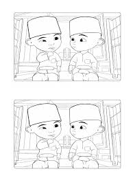 Contoh gambar mewarnai upin ipin. Mewarnai Upin Ipin