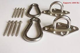 1000 Lb Capacity Heavy Duty Hammock Hanging Kit Ultra Durable Hammock Hooks Carabiners For Hammock Stand Yoga Br Hammock Hooks Brazilian Hammock Swinging Chair