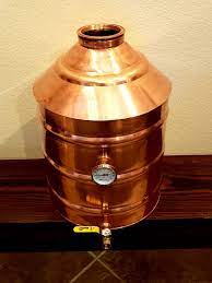 4.4 out of 5 stars. 15 Gallon 57 Liter Copper Moonshine Still Pot With 4 Copper Collar Temp Gauge And Drain Stampede Stills
