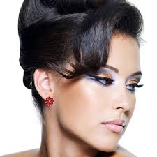 14K. GOLD FRENCH CLIPS EARRING WITH NATURAL RUBIES (Yellow Gold)