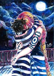 Art By Zweii Zweii I Ve Been Wanting To Draw Uno And Jyugo Kissing At The Rooftop For So Long Sorry The Anatomy Sux I Ve Been Try Anime Love Anime Art Anime